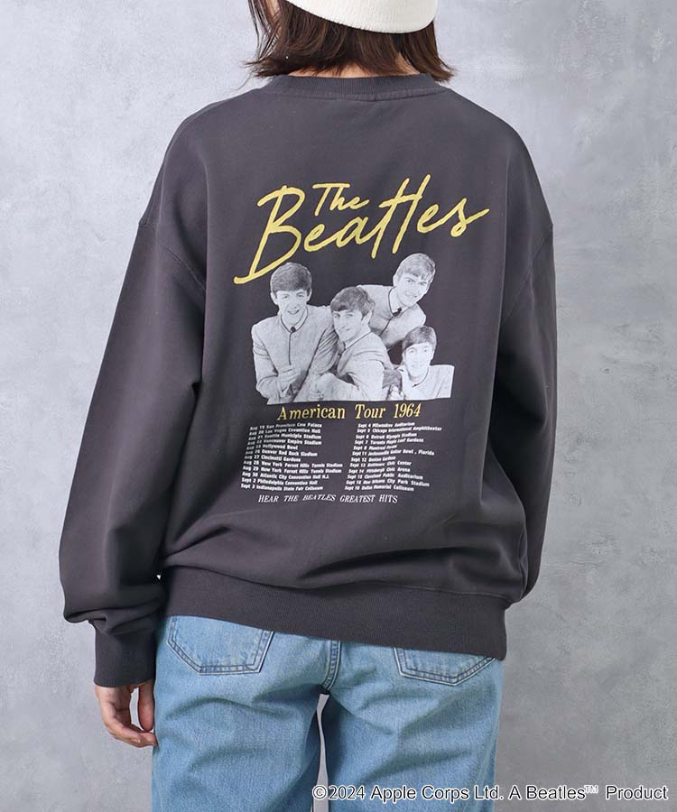 THE BEATLESフォトプリントトレーナー THE BEATLES BEATLES チャコール
