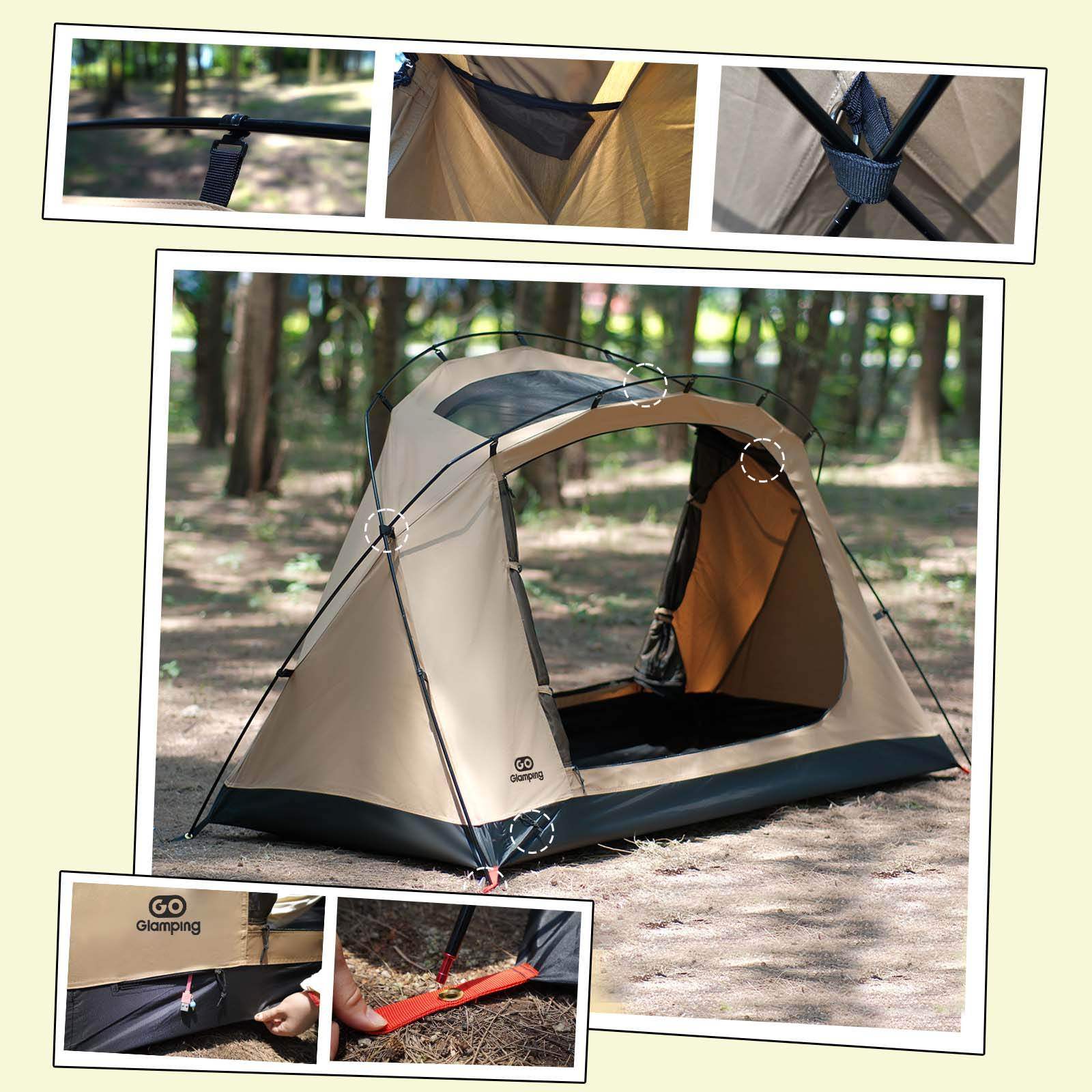 GOGlamping SKY EYE 自立式 テント TC & 専用フライシート[テントセット]