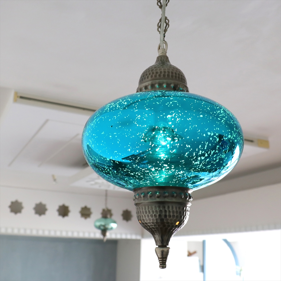 トルコランプ アンティークフィニッシュ 直径24cm ビンテージミラー