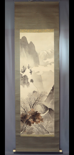 寺崎 廣業(てらさき こうぎょう) 「秋景山水図」 尺八寸 (秋田県