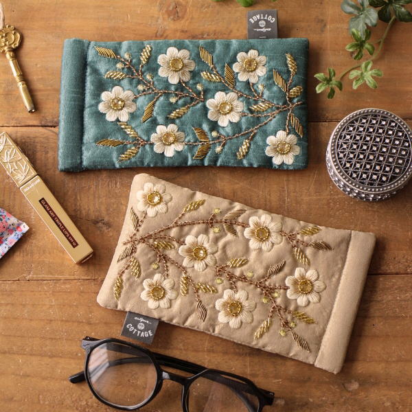 メガネケース めがね入れ 布製 小物入れ ペンケース フラットポーチ