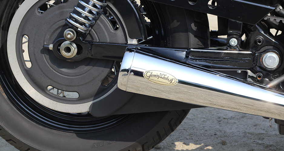 スポーツスター用2in1マフラー、CAFERACER