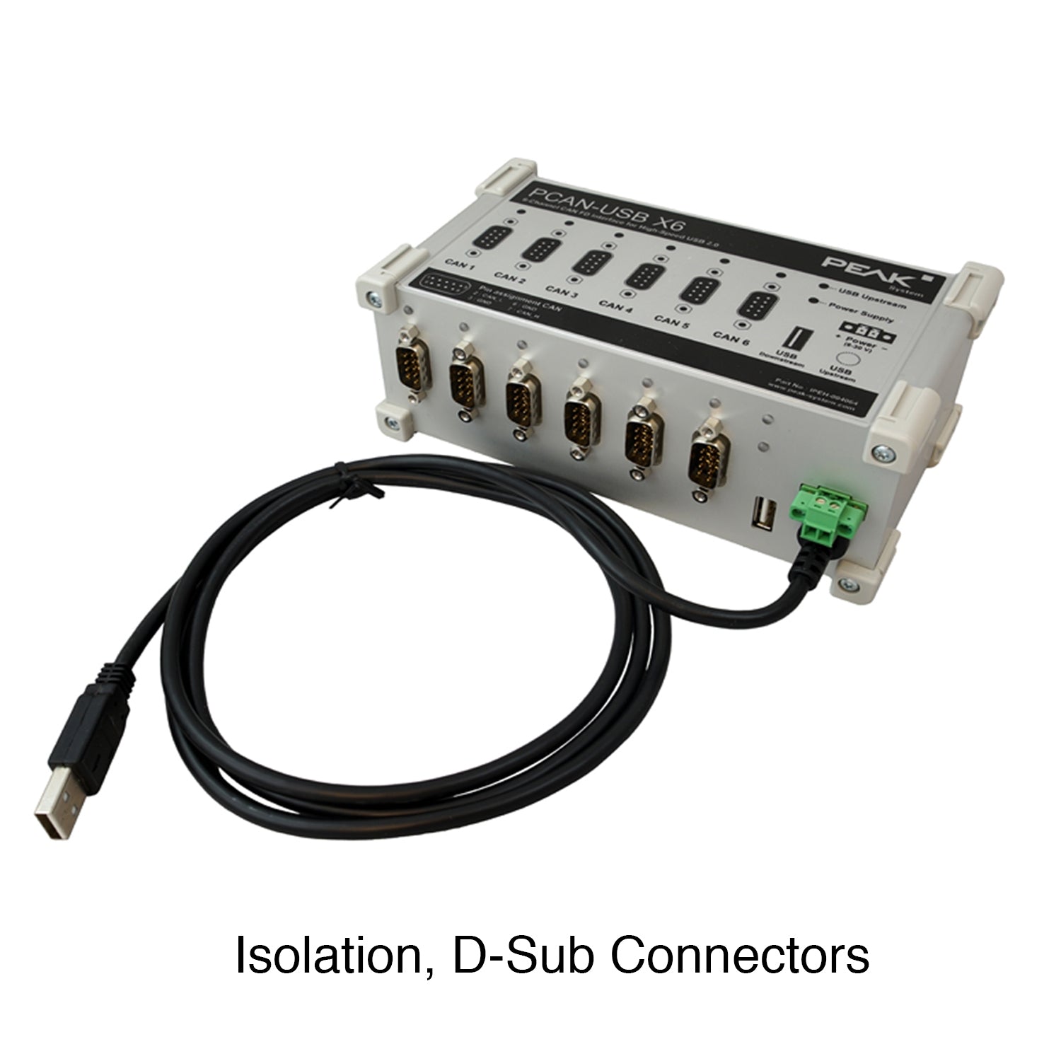 PCAN-USB X6: 6-Port CAN FD Adapter - CAN USB 6 FD – Grid Connect