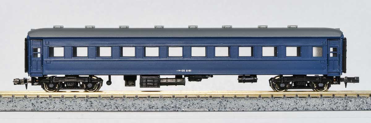 11060＞着色済み オハ35形丸屋根（青色）｜エコノミーキット｜Nゲージ