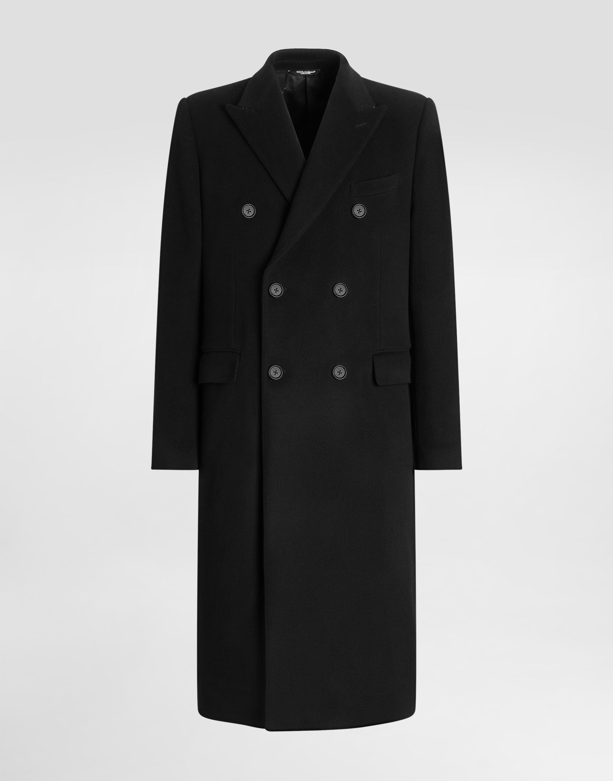 TOD'S 黒 ウール ダブルブレストコート TOD'S 黒 ウール ダブル