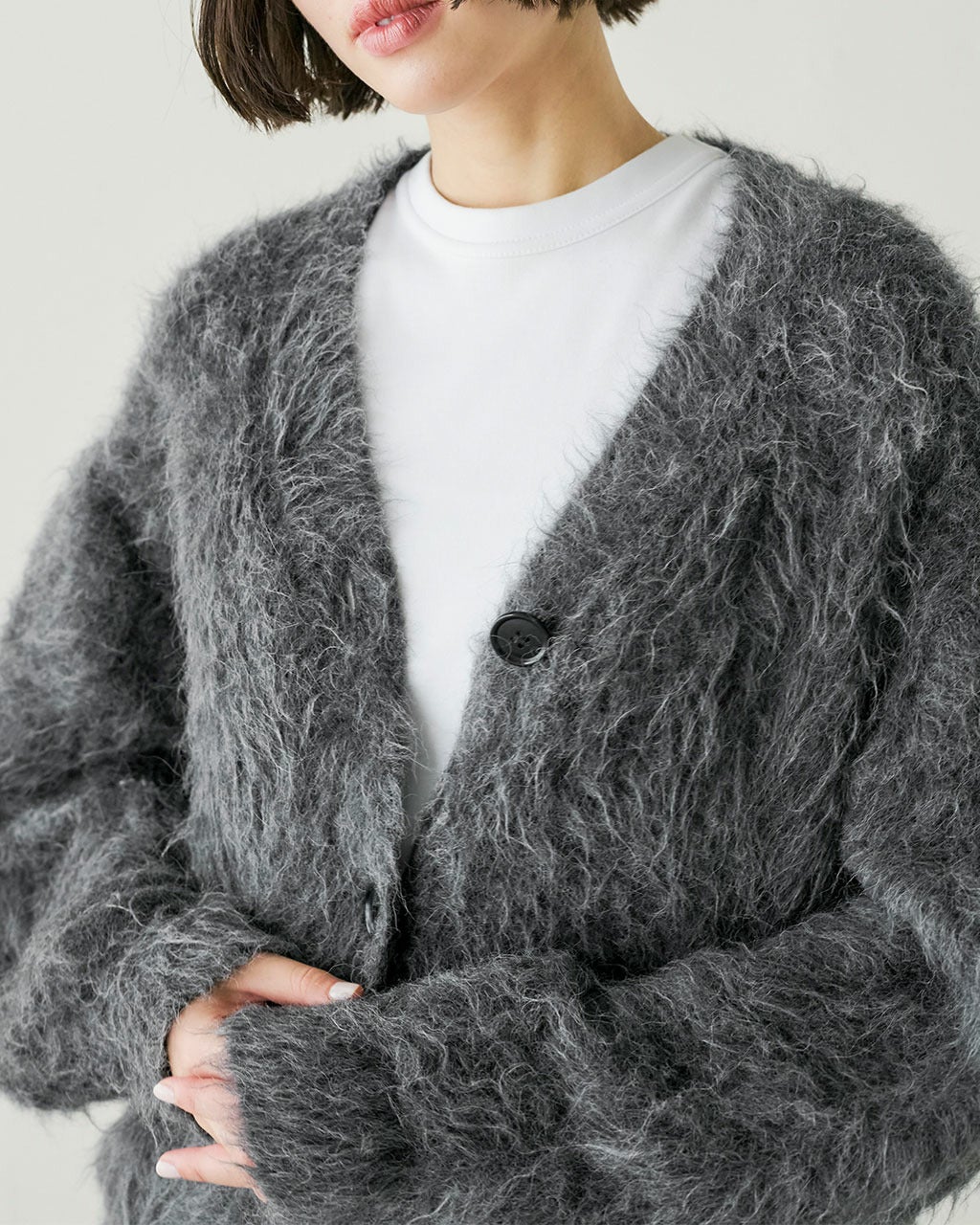 スーリーアルパカ・Vネックカーディガン/DoCLASSE