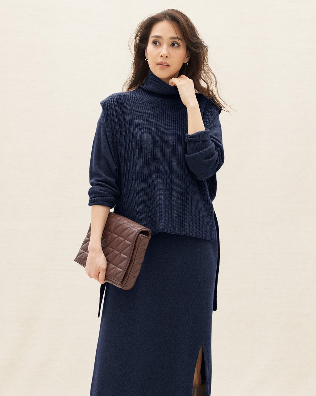 イタリア糸・カシミヤ混ニットベスト/DoCLASSE