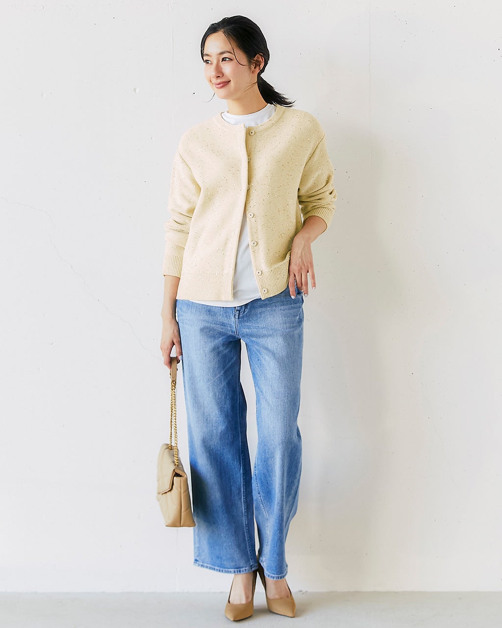 ESCADA エスカーダ 豪華スパンコール ウールカーディガン 40 ESCADA