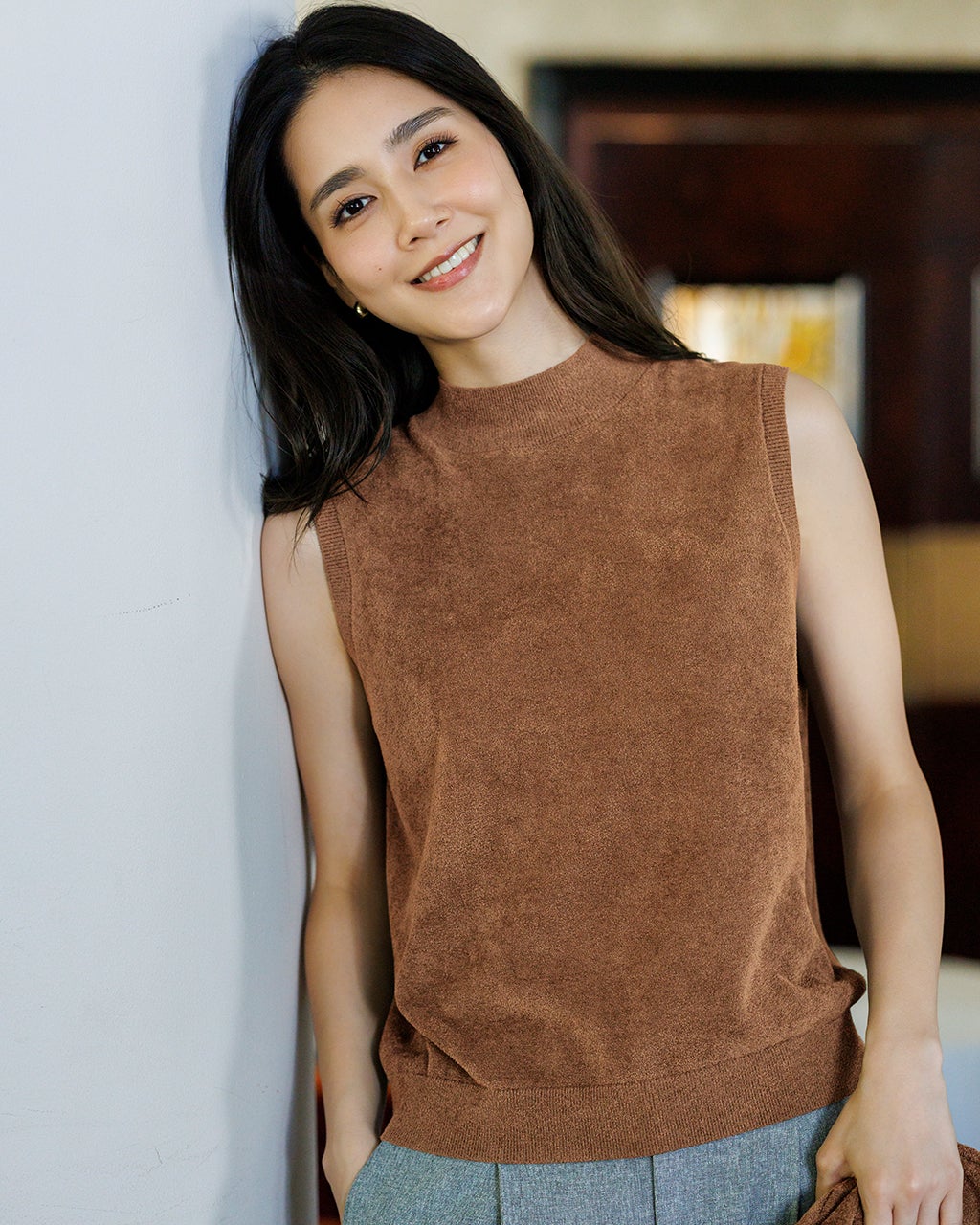 モールニット・ハイネックトップス/DoCLASSE