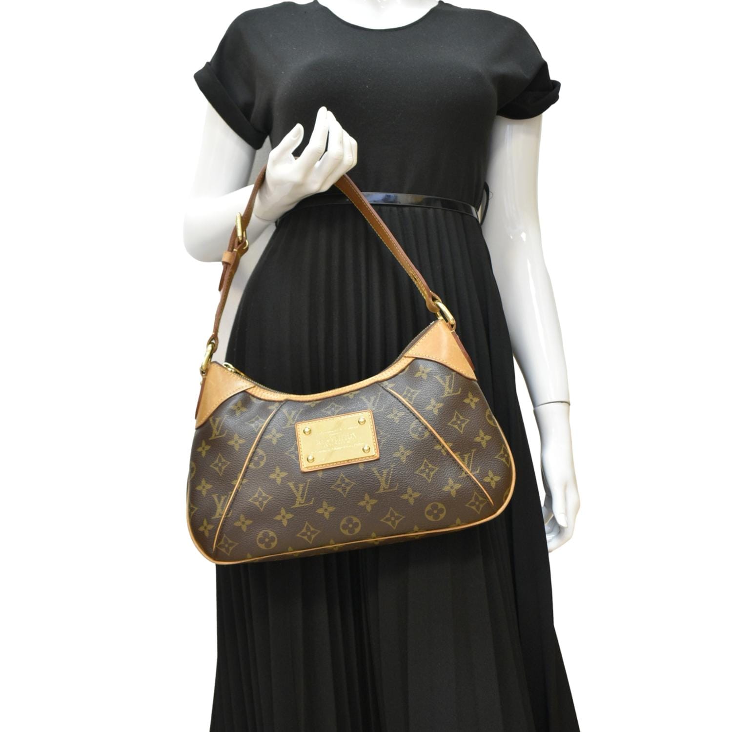 LOUIS VUITTON Thames PM Monogram Canvas Shoulder Bag Brown