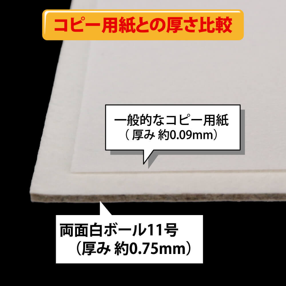 両面白ボール11号(厚0.75mm) 全判 820×1120mm - 台紙を断裁するなら