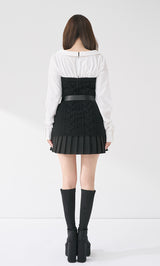 シャツドッキングプリーツニットミニワンピース – Darich (ダーリッチ)