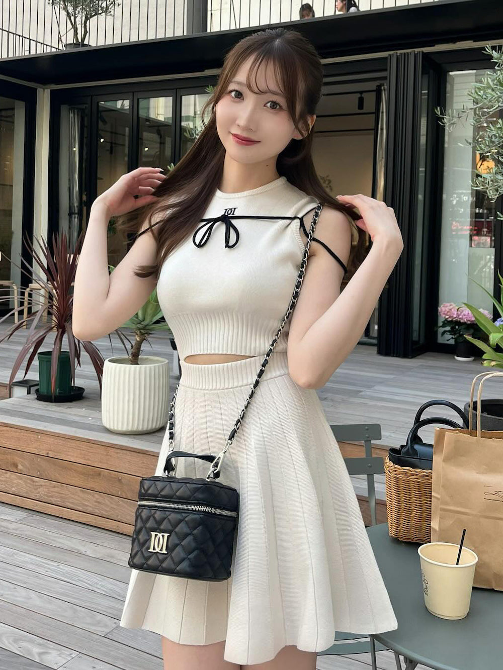 ウエストオープンストリングニットミニワンピース – Darich (ダーリッチ)