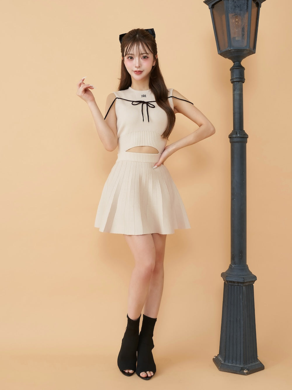 ウエストオープンストリングニットミニワンピース – Darich (ダーリッチ)