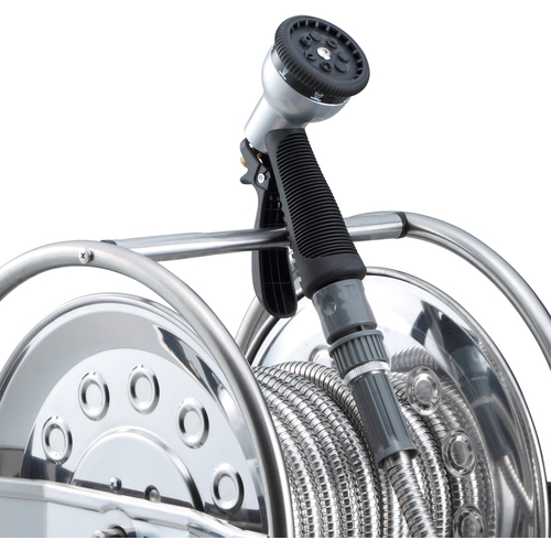 大口径型オールステンレス蛇腹ホースリール 15m SSA15J ハタヤ ホース