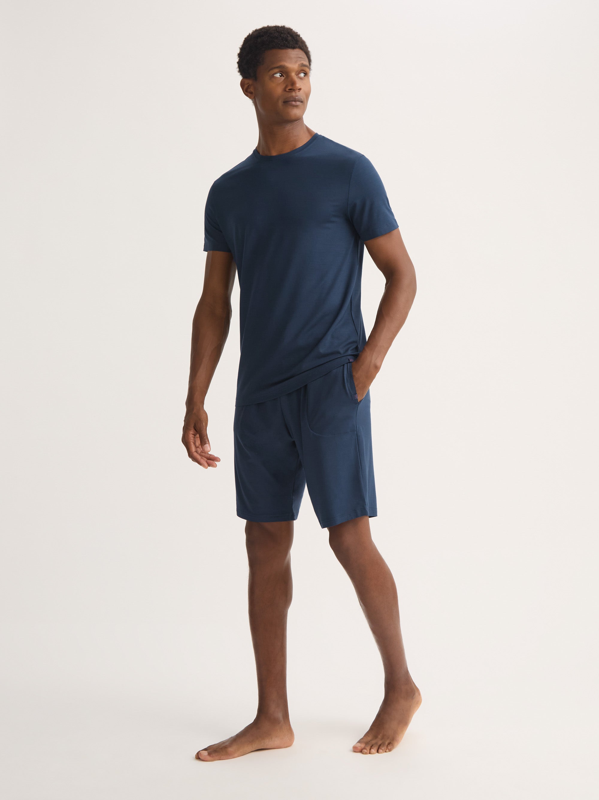 Mens Jersey Shorts Basel Modal Navy | Derek Rose | Derek Rose