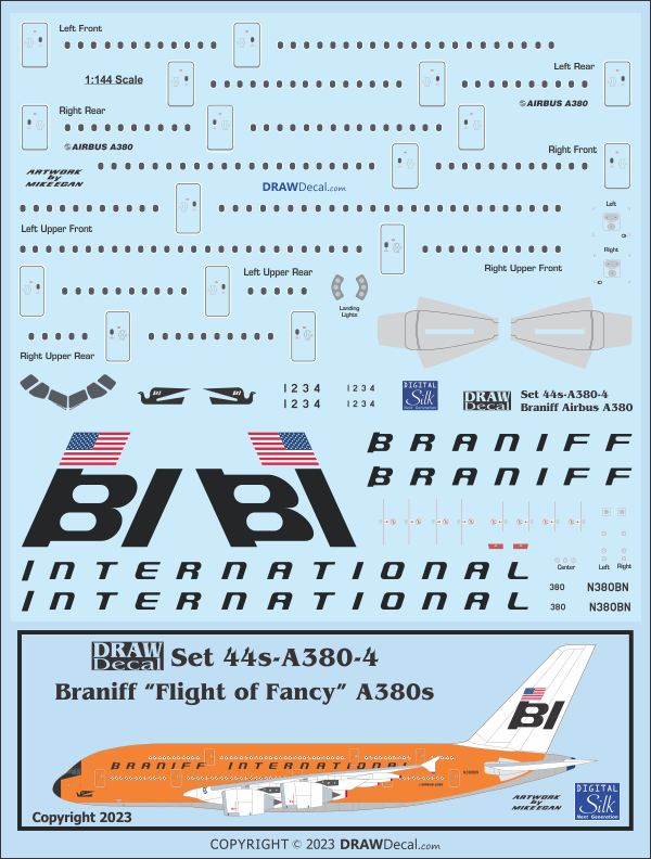 航空機・ヘリコプター 1/400 A380 BRANIFF INTERNATIONAL N384BN