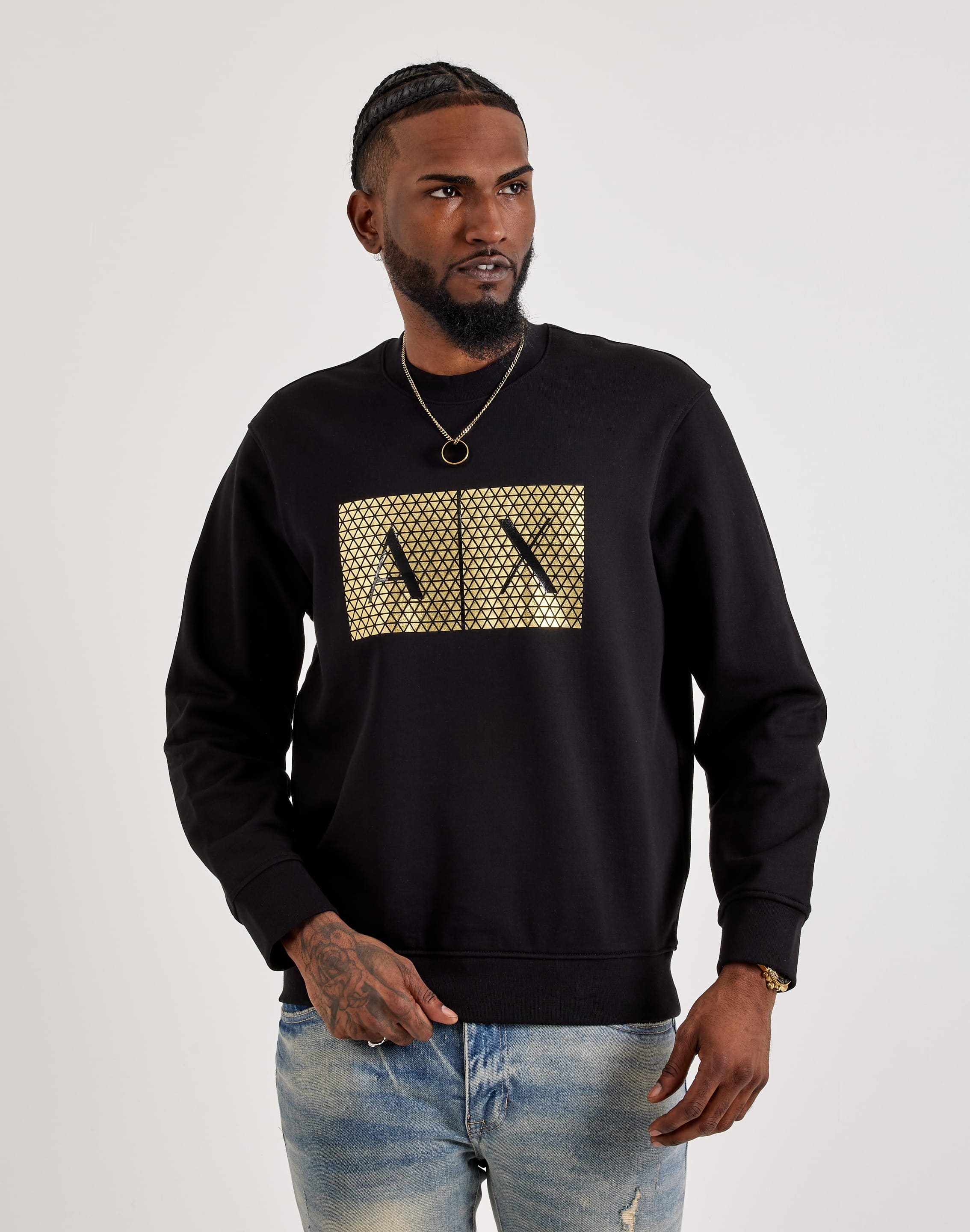 Armani Exchange Box Logo Fleece Crewneck Sweatshirt – DTLR