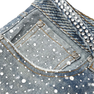 BIRTH OF ROYAL CHILD 3D PRINTING WASHED FULL DIAMOND DENIM / BLUE