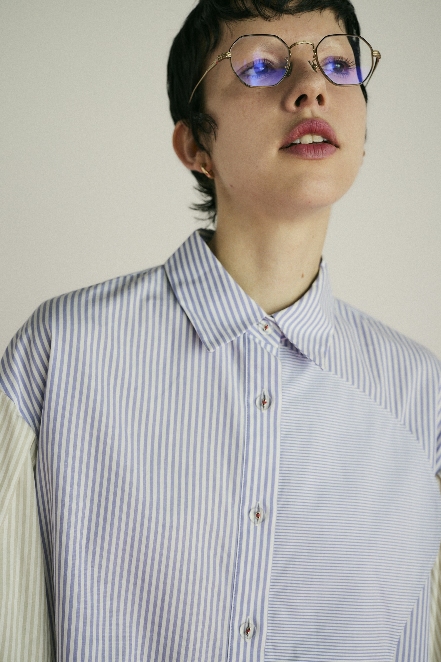 HeRIN.CYE | Wave motif big shirt (シャツ・ブラウス ) |SHEL'TTER