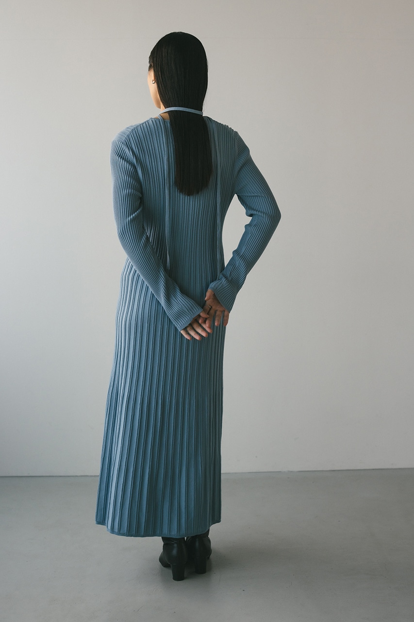 STYLEMIXER | チェンジリブニットフレアワンピース (ワンピース(ロング