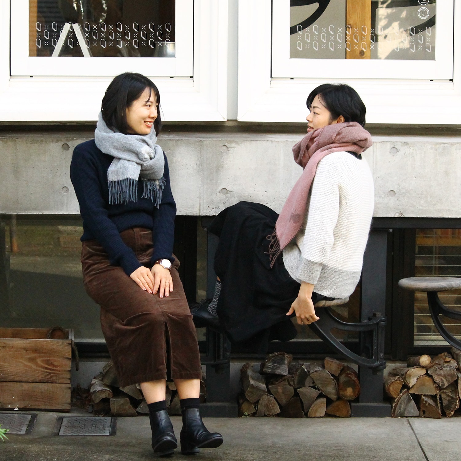 KLIPPAN/クリッパン ストール CHOUCHO ホワイト/ブルーグレー