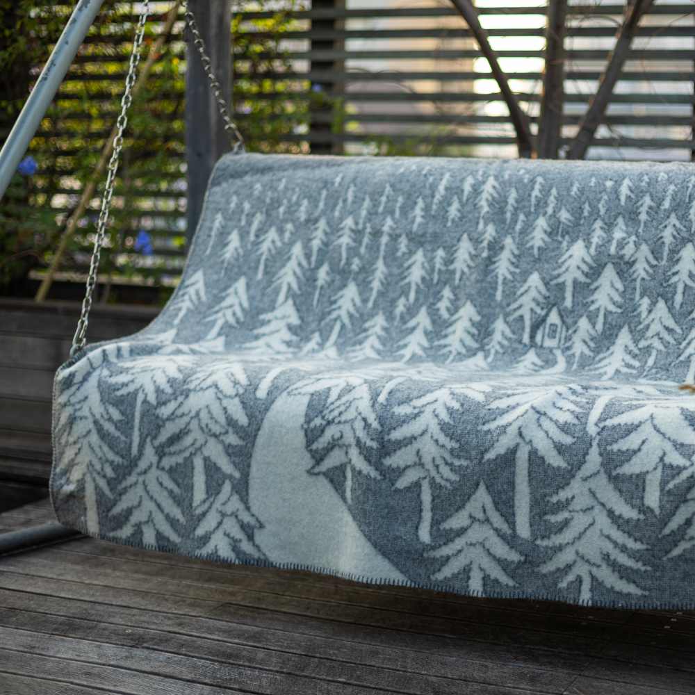 KLIPPAN/クリッパン ウール シングルブランケット HOUSE IN THE FOREST