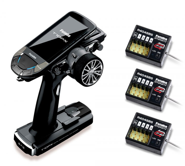 Futaba T10PX Wheel Radio With 3X R404SBS Receivers | EuroRC.com