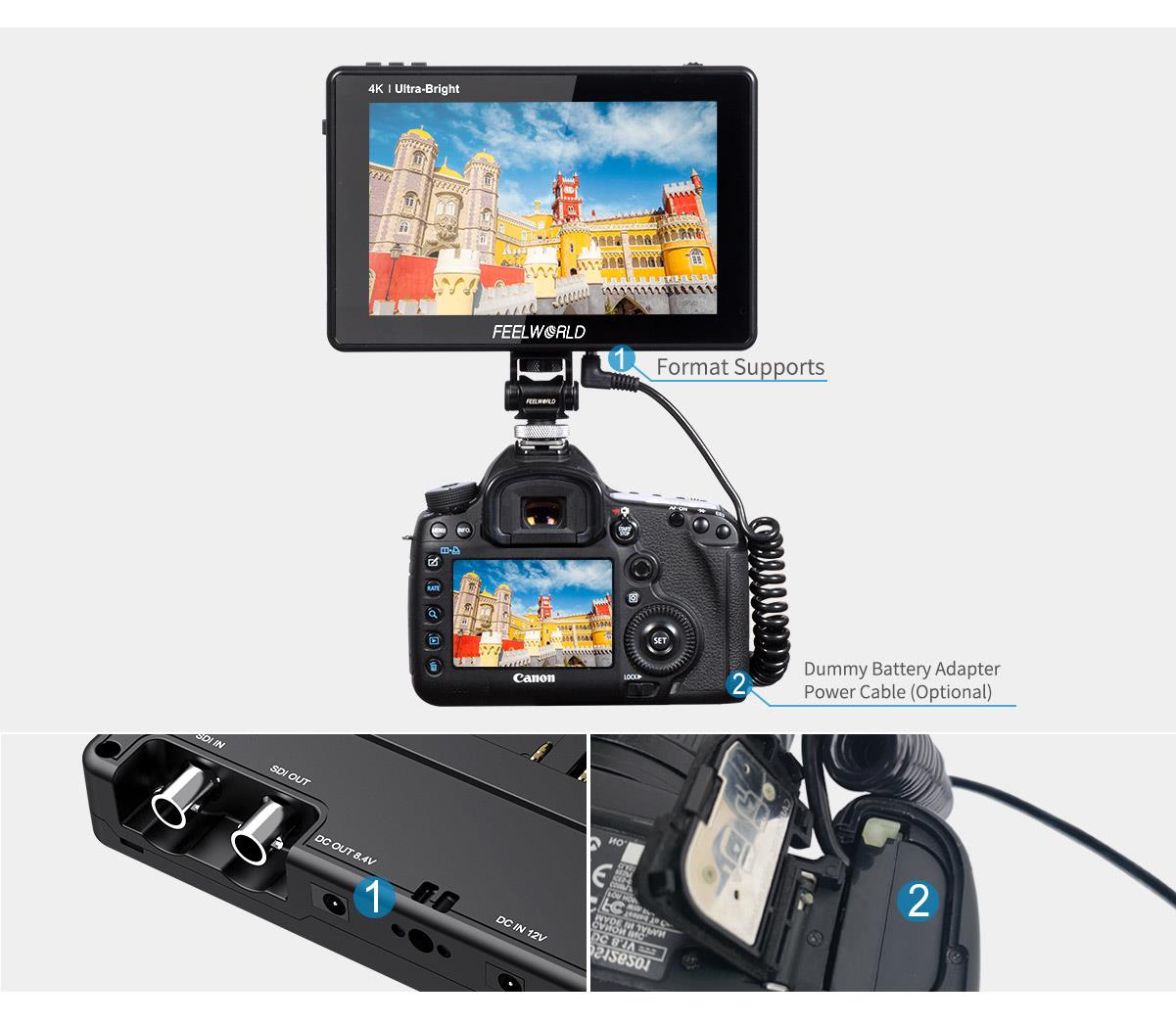 FEELWORLD LUT7S 7 Inch 2200nits 3D LUT Touch Screen DSLR Camera