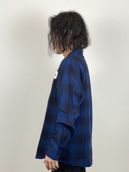 CHALLENGER / L/S CHECK WORK SHIRT -Navy-