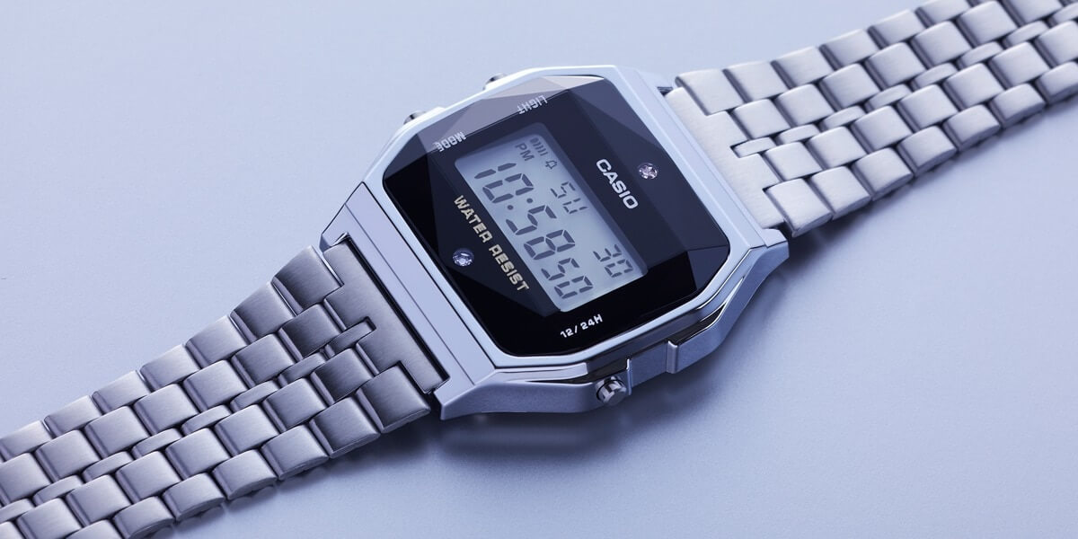 Casio A159WAD-1 & A159WGED-1 Vintage Digital with Diamonds - G