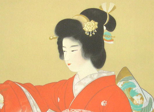 上村松園 掛け軸 『序の舞』 送料無料 【掛軸】【一間床・半間床