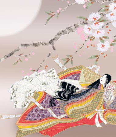 掛け軸 紫式部～式部雛～ (西尾香悦) 送料無料 掛軸 商品詳細 掛け軸の