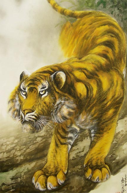 掛け軸 猛虎 (堀江玉鳳) 送料無料 【掛軸】【一間床】【虎】 商品詳細