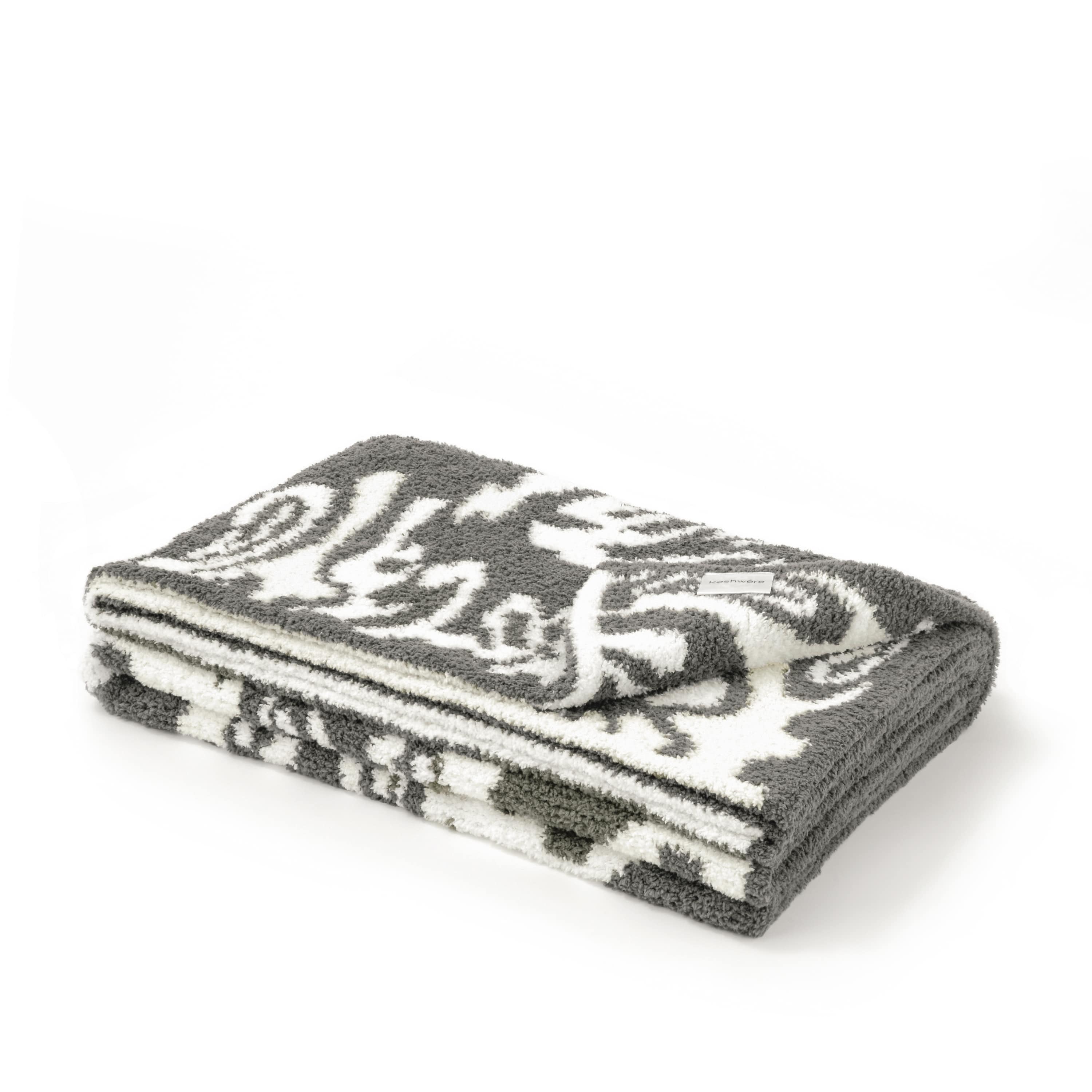 HALF BLANKET / DAMASK(85×110cm medium gray/creme): BLANKET