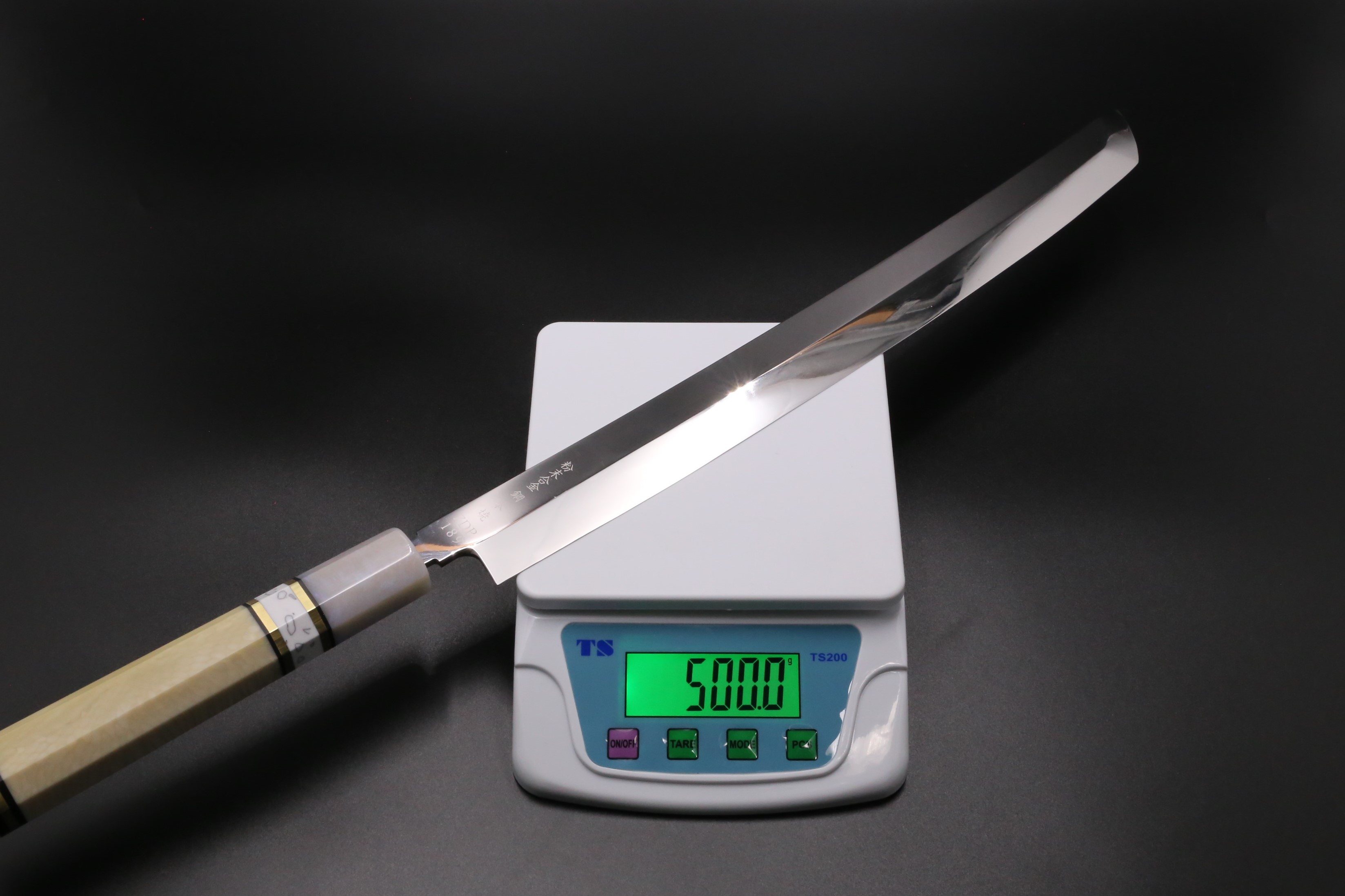 01552 包丁 剣型切付 尺 440c鋼 切味抜群 箱付 未使用品