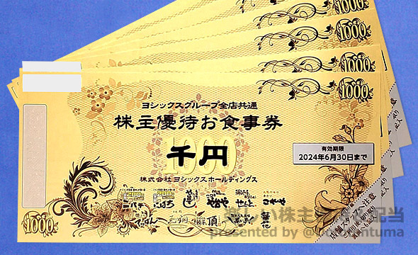 ヨシックスホールディングス（3221）の株主優待紹介