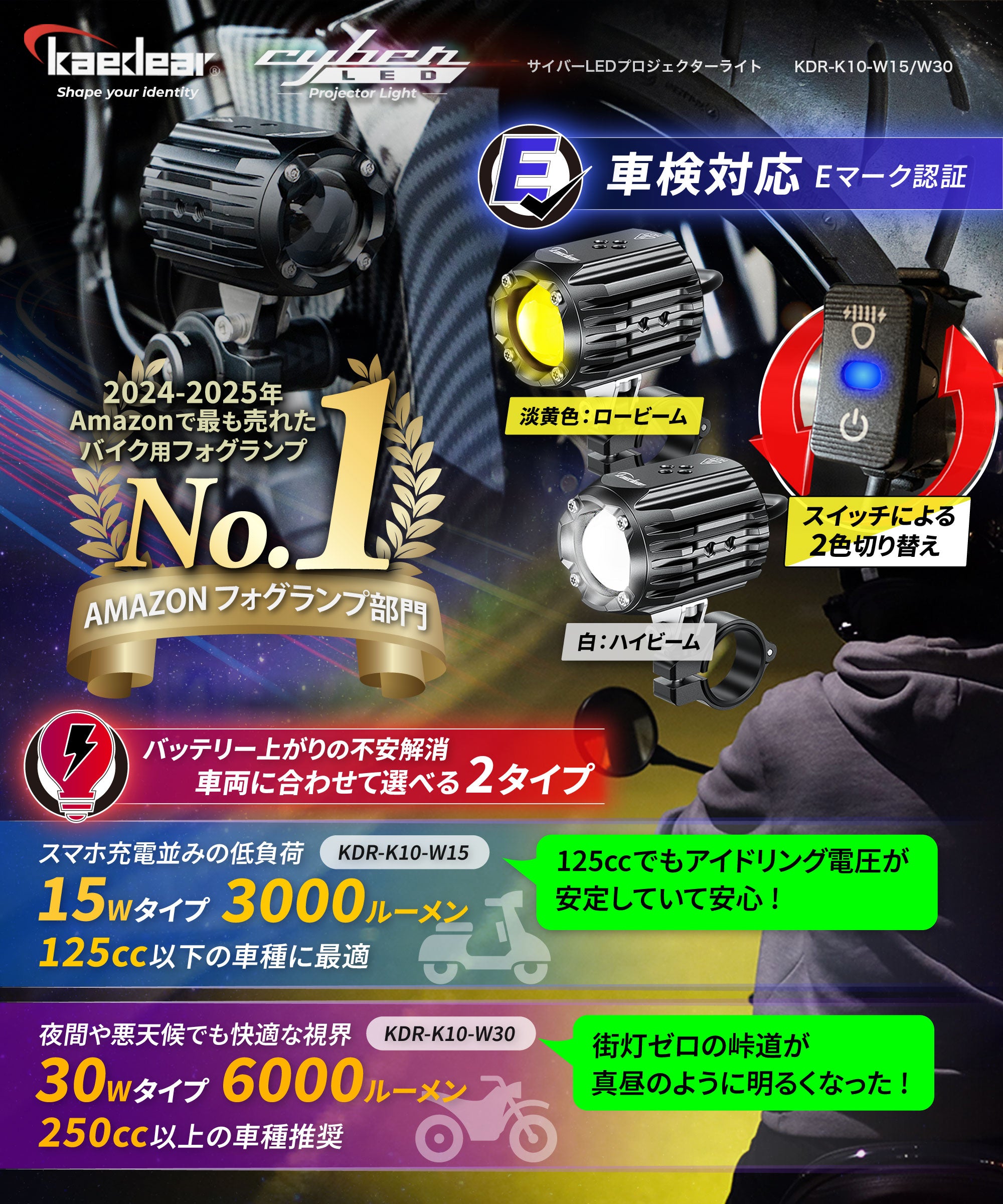 Kaedear(カエディア) Cyber LED プロジェクター ライト KDR-K10-W15