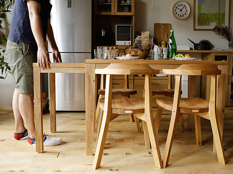 伸長式ダイニングテーブル Aki(アキ) ミドルタイプ｜北欧