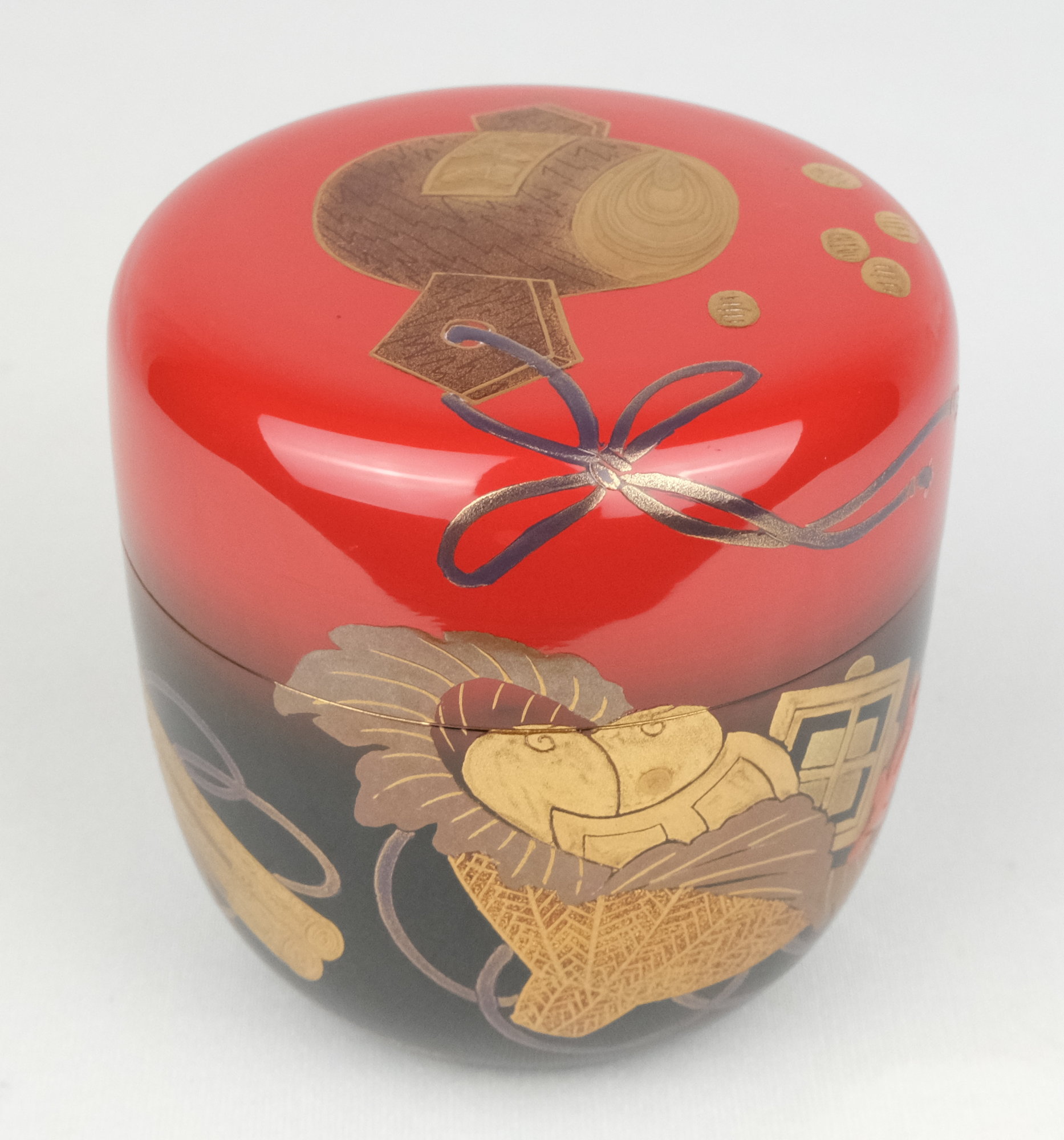 茶道具 棗 中村恭蔵 松食鶴蒔絵 茶道具 棗 中村恭蔵 松食鶴蒔絵