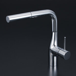 シングル混合栓（eレバー）：KM6161EC｜キッチン用水栓：台付1穴