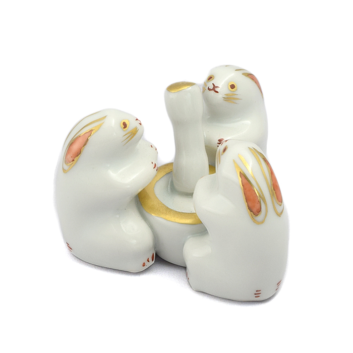 お問合せ】蓋置 色絵 三ツ兎 昭阿弥作 《総合》