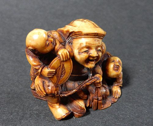 根付 人物 ＜在銘＞ 販売 | 【骨董品買取】日本全国対応・老舗骨董店の