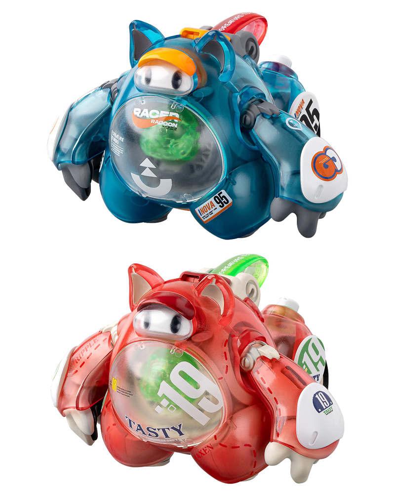 熊丸Racoon 1Pカラー（クリアーブルー）/ 2Pカラー（クリアーレッド