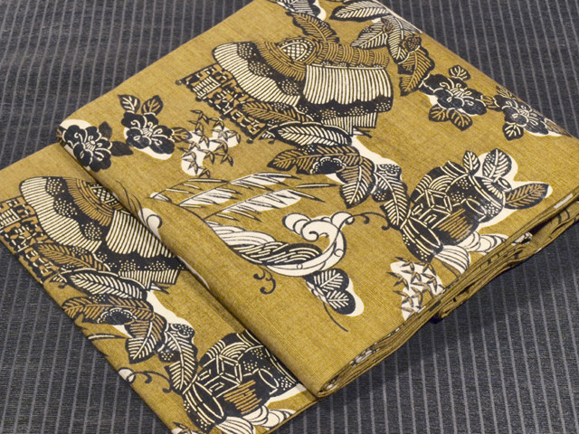 帯のアトリエ花邑 hanamura 銀座 「芹沢けい介作 壺屋風物文様 型絵