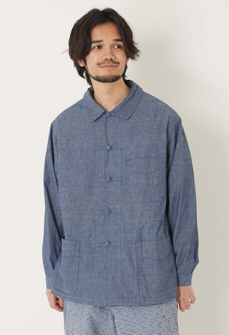 ORG シャンブレーフレンチチャイナ ワークジャケット | BLUE BLUE