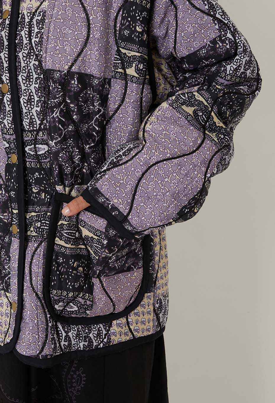 SARA MALLIKA /パッチワークプリント キルティングジャケット | SARA