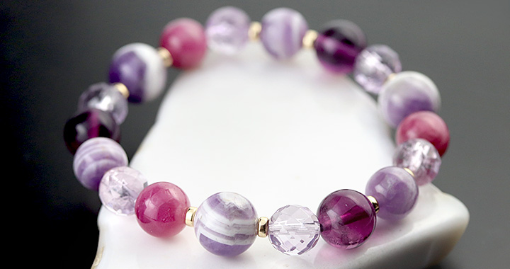 デザインブレス（ケープアメジスト・ピンクトルマリンAAA'・ラベンダー