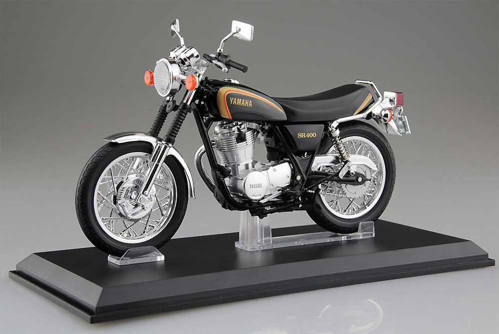 アオシマ ヤマハ SR400 ブラックゴールド 1/12 完成品バイクシリーズ