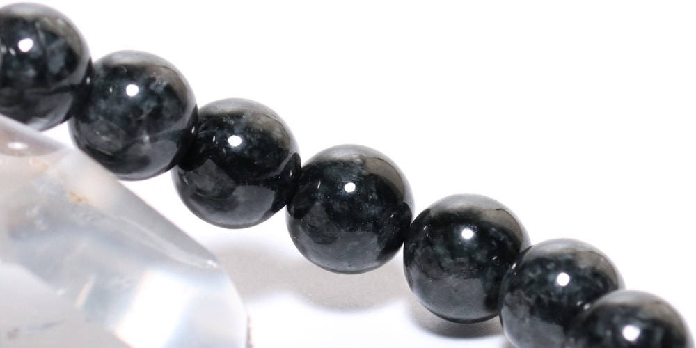 高品質]ミャンマー産天然黒翡翠ブレスレット（約10mm玉） - 埼玉県吉川